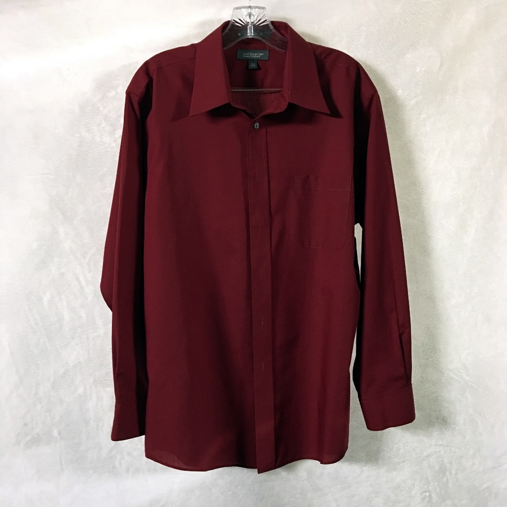 Craft & Barrow Mens Red Dress Shirt - 16-1/2 32-33